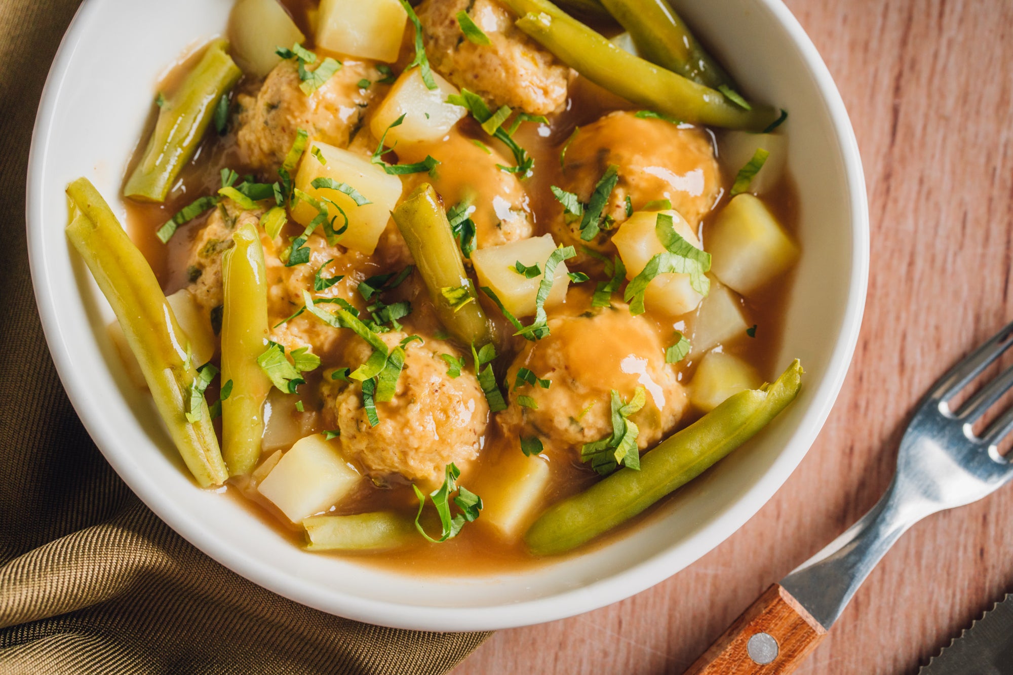 Apricot Chicken Rissoles with Greens